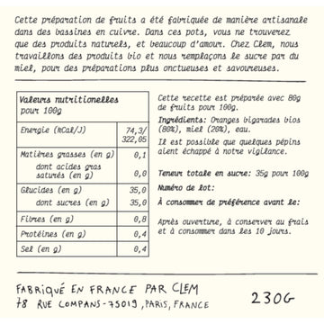 Confiture d'orange bigararde au miel